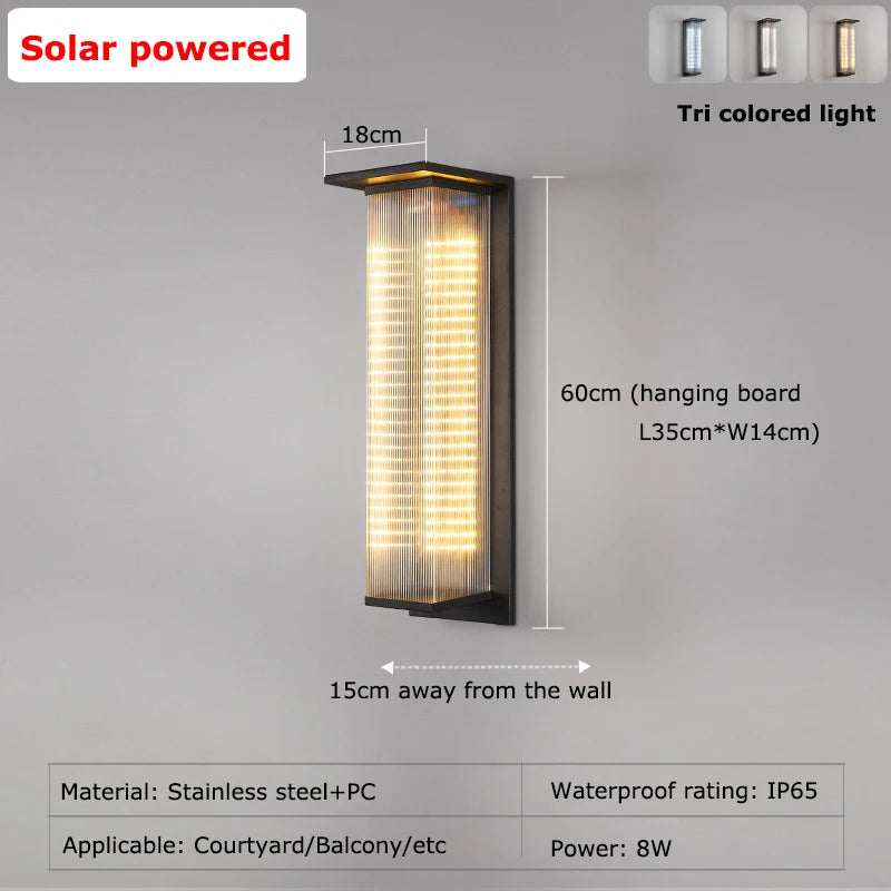 applique murale solaire étanche pour éclairage extérieur nocturne
