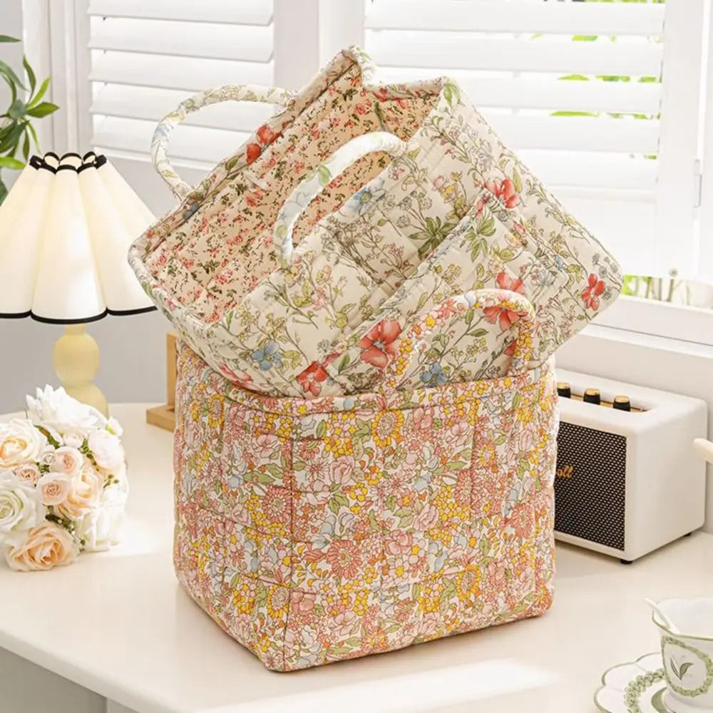 panier de rangement en tissu lavable style pastoral empilable multiusage - vue 5 sur 16