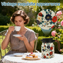 Theiere isotherme vintage motif floral inox avec infuseur