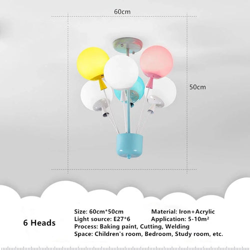 suspension moderne led ballon dessin animé pour enfants - vue 10 sur 9