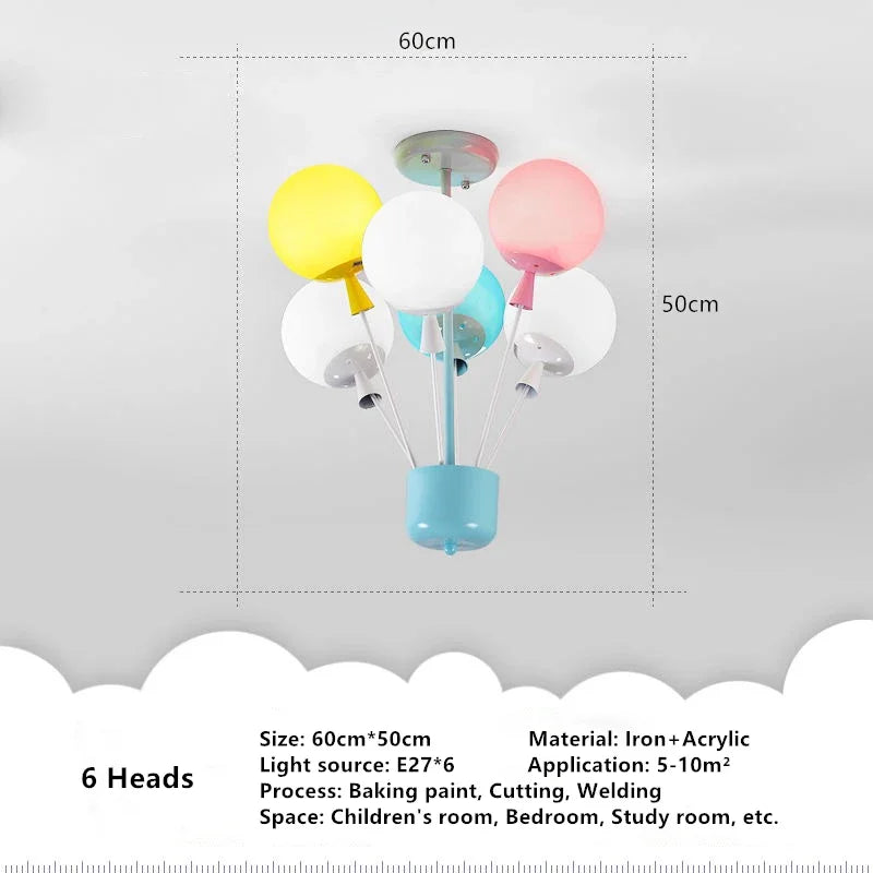 suspension moderne led ballon dessin animé pour enfants - vue 9 sur 9
