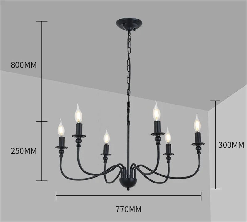 lustre en fer noir avec éclairage led pour intérieur moderne - vue 3 sur 6