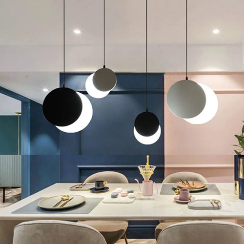 suspension moderne lumière décorative design lune intérieur - vue 5 sur 10