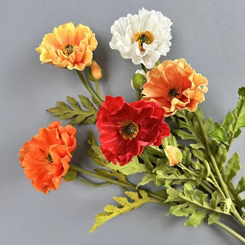 lot de 2 coquelicots artificiels pour décoration de fêtes et festivals - vue 3 sur 12