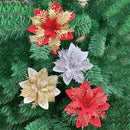 décoration suspendue fleur pailletée pour arbre de noël