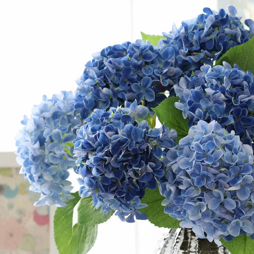 bouquet d'hortensias artificiels en soie pour mariages et décorations festives - vue 3 sur 19