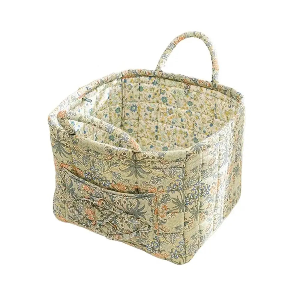 panier de rangement en tissu lavable style pastoral empilable multiusage - vue 13 sur 16