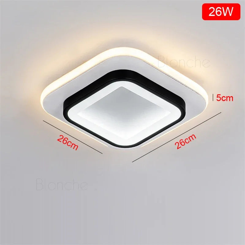 plafonnier moderne à leds design rond ou carré pour décoration intérieure - vue 9 sur 9