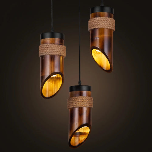 Style américain loft suspension lumière restaurant couloirs chinois Antique bambou corde art lampe suspendue pub magasin café lampes MJ710 - vue 6 sur 7