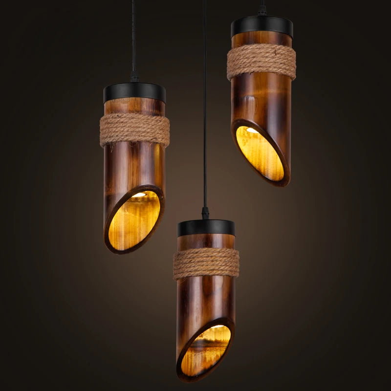 Style américain loft suspension lumière restaurant couloirs chinois Antique bambou corde art lampe suspendue pub magasin café lampes MJ710 - vue 5 sur 7