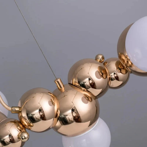 2024Modern Creative Long Bar Chandelier Caterpillar Shaped Metal ball Pendants Lamp Dining Room for Kitchen Hanging Light Lustre - vue 6 sur 10