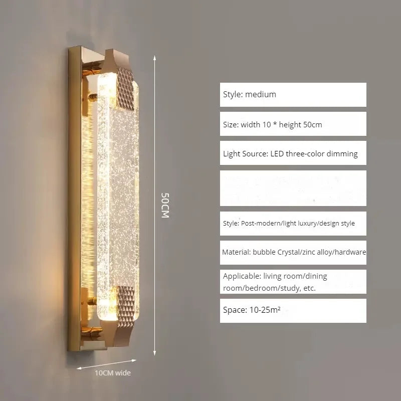 applique murale led bulle cristal moderne luxe décoration - vue 13 sur 16