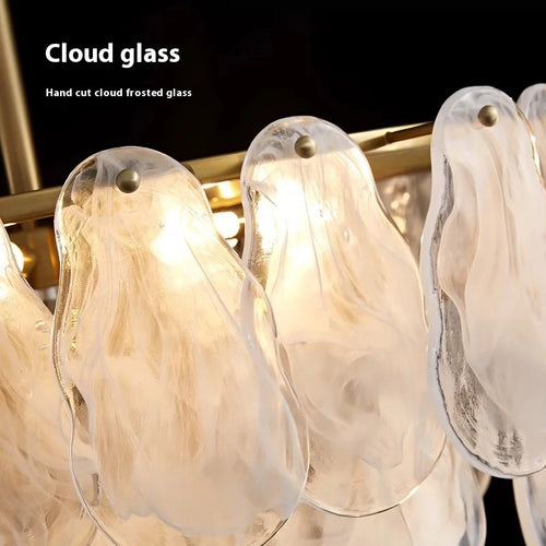 suspension en verre gourde motifs nuages style franco-américain - vue 6 sur 9