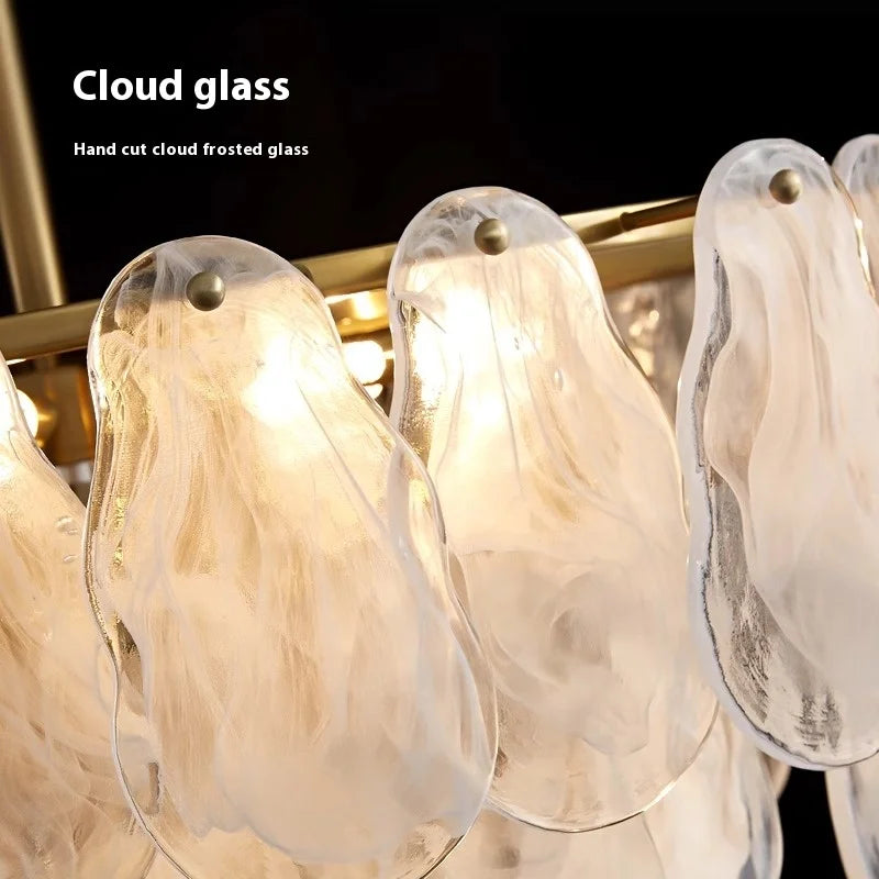 suspension en verre gourde motifs nuages style franco-américain - vue 5 sur 9