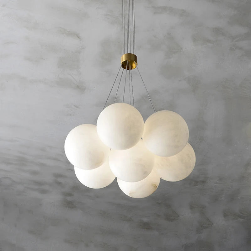 Lustre LED en forme de lune pour décoration de villa de luxe - vue 4 sur 6