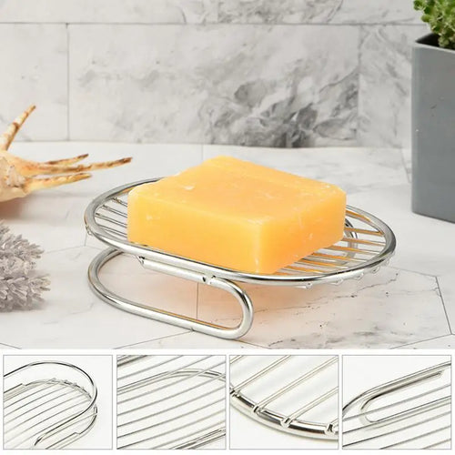 porte-savon en acier inoxydable avec égouttoir élégant et pratique - vue 3 sur 6