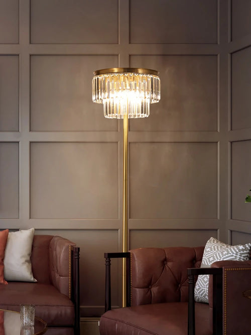 lampe de bureau en cristal de cuivre design moderne luxe - vue 3 sur 9