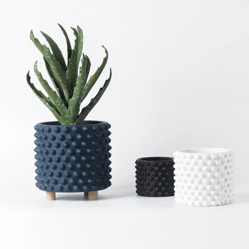 pot de fleurs en ciment rétro style nordique pour décoration intérieure - vue 3 sur 33