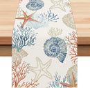 Chemin de table lin motif ocean style nautique