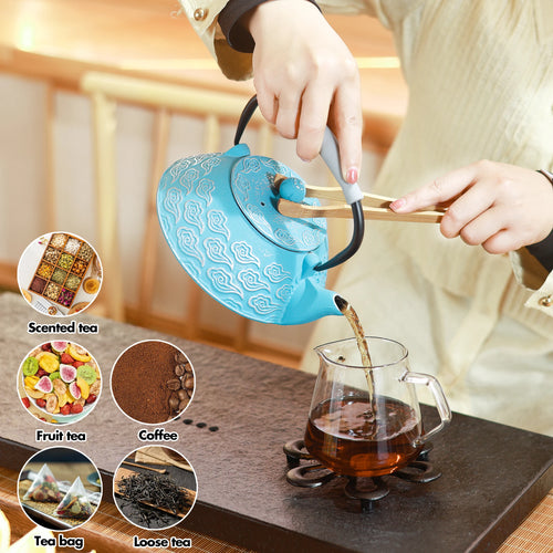 Théière japonaise fonte infuseur motif nuages 800ml - vue 5 sur 6