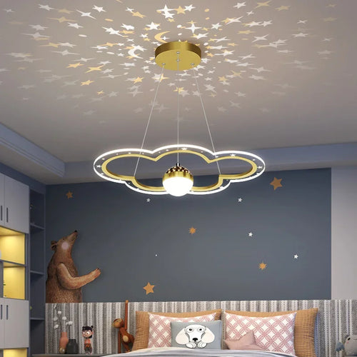 lustre led moderne nuage fleur éclairage ciel étoilé intérieur - vue 4 sur 18
