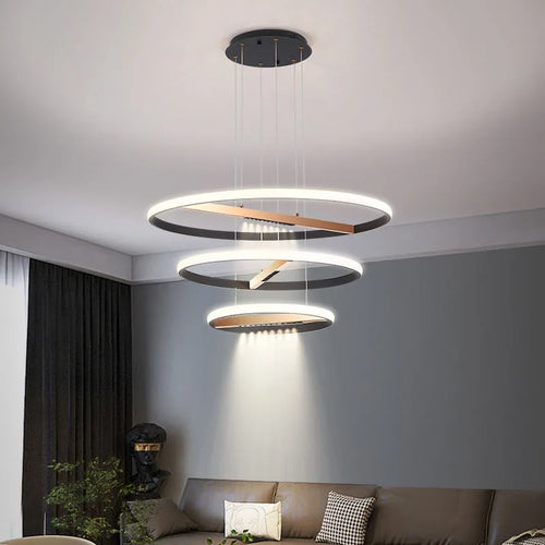 lustre moderne à anneau rond pour éclairage intérieur - vue 2 sur 11