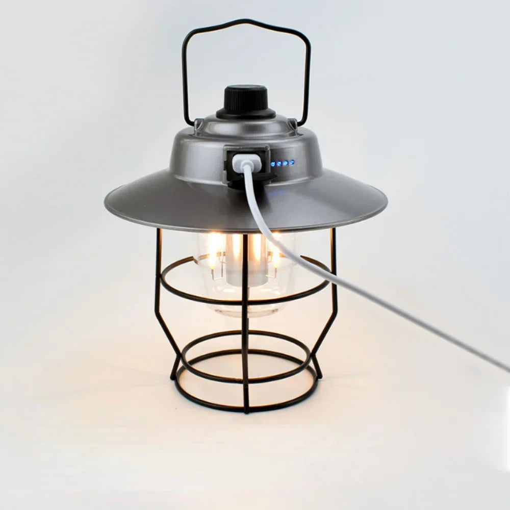 lampe de tente rétro portable pour camping et randonnée - vue 3 sur 8