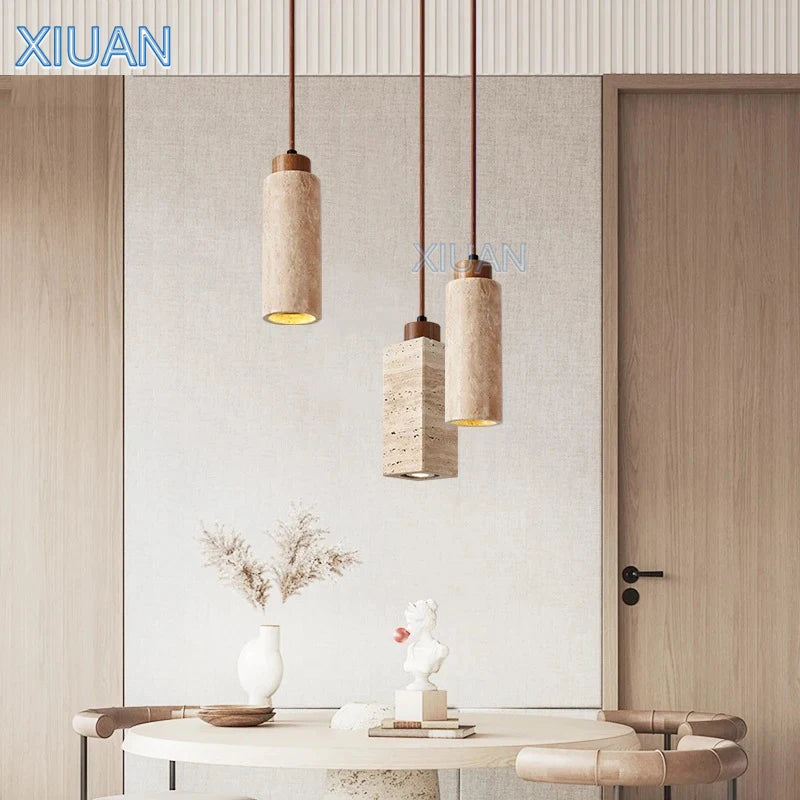 lustre led en pierre de grotte style wabi-sabi - vue 3 sur 11