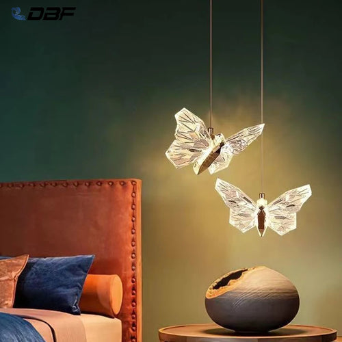 lustre papillon en cristal pour décoration d'intérieur élégante - vue 3 sur 10
