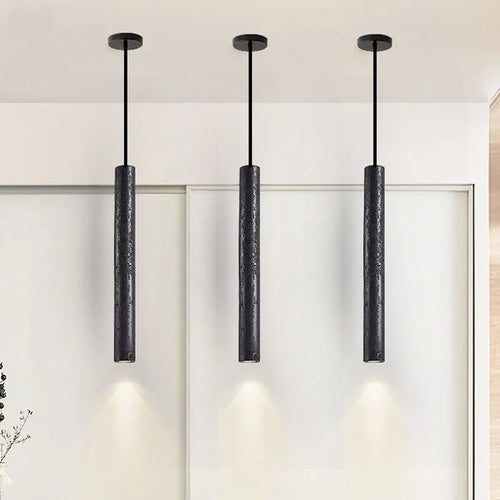 Suspension led ultra-fin en pierre à trous noirs minimaliste moderne - vue 2 sur 6