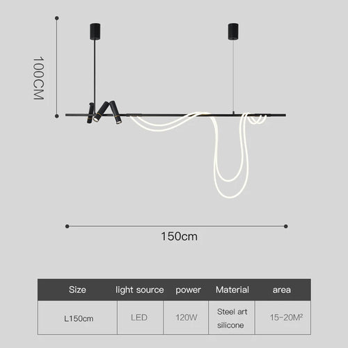 suspension led moderne pour intérieur long et simple - vue 7 sur 8