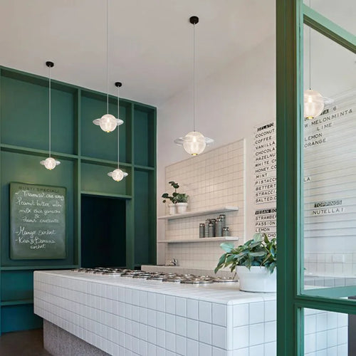 suspension en verre design pour cuisine restaurant et bar - vue 3 sur 12
