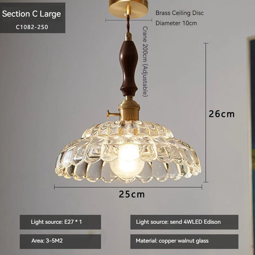 suspension en verre rustique avec interrupteur pour décoration moderne - vue 3 sur 15