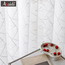 Voilage tulle brodé motifs géométriques rayés salon chambre