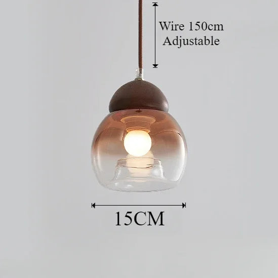 lustre rétro suspendu en verre pour décoration moderne - vue 7 sur 8