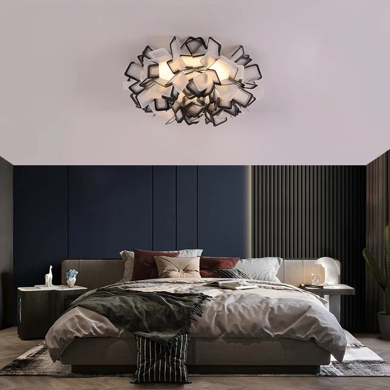 suspension fleur design italie led acrylique pour salon chambre - vue 10 sur 20