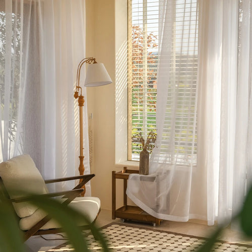 Voilage tulle léger moderne pour fenêtre salon chambre - vue 5 sur 7