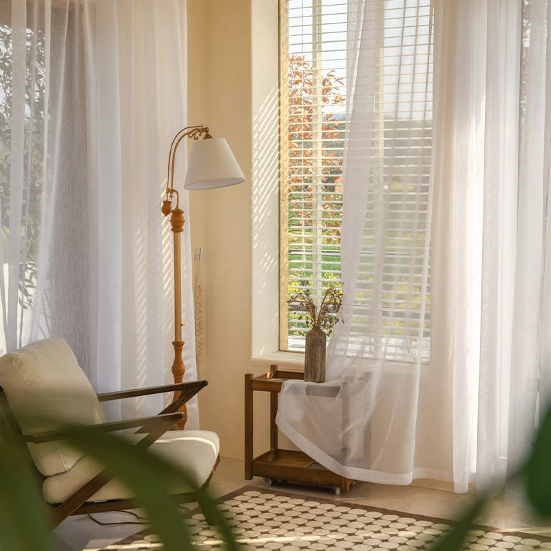 Voilage tulle léger moderne pour fenêtre salon chambre - vue 4 sur 7