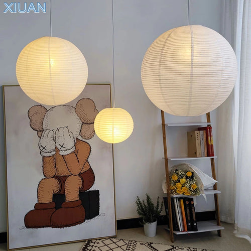 lustre vintage en papier led pour éclairage intérieur - vue 3 sur 11