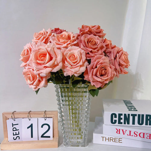 bouquet de roses artificielles en soie décoratives pour intérieur - vue 3 sur 15