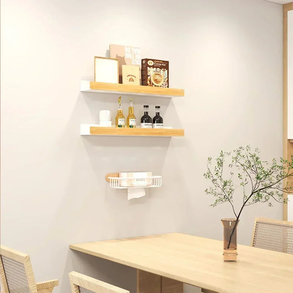 étagère en bois support d'angle sans perçage pour rangement - vue 3 sur 14