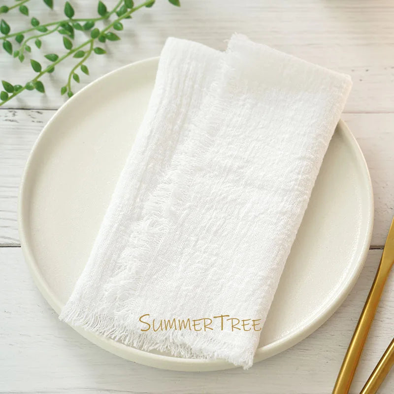 Serviette de table gaze de coton style rustique