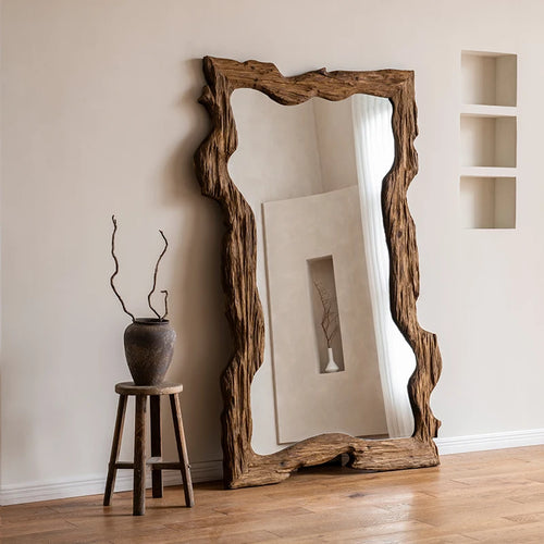miroir moderne de luxe sur pied en bois décoratif pour la maison - vue 2 sur 18