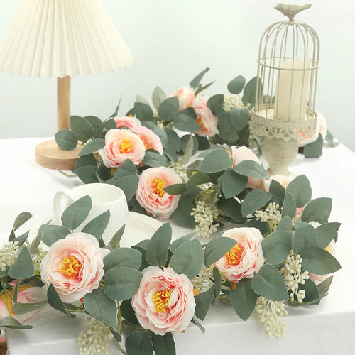 soie simulation rose fausse fleur vignes décoratives artificielles - vue 4 sur 11