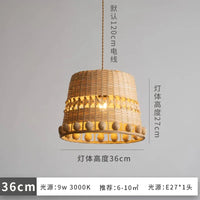 suspension moderne en bambou tissé style wabi-sabi zen décoratif