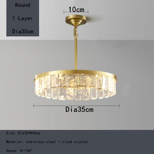 lustre en cristal multicouche nuage et brume pour hôtel avec corps en acier - vue 10 sur 15