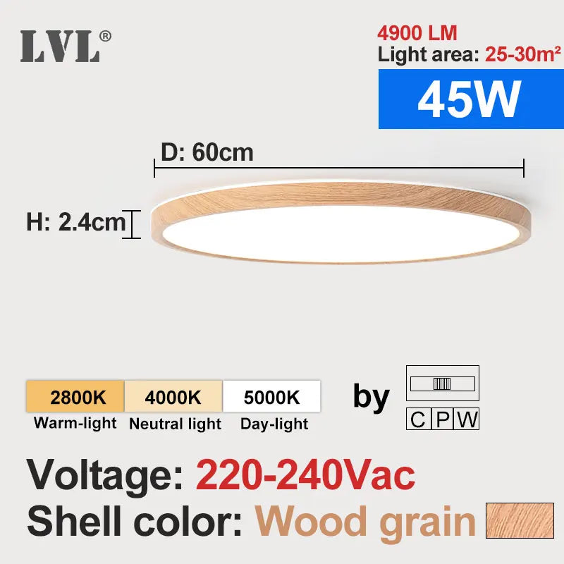 plafonnier plat design en bois doré carré moderne pour intérieur - vue 15 sur 16