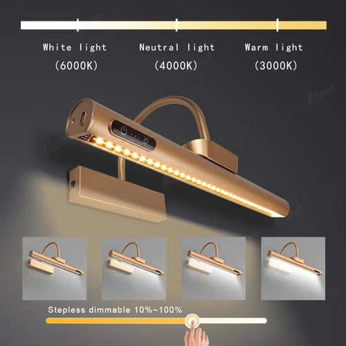 Applique murale Led USB au design moderne doré - vue 3 sur 11