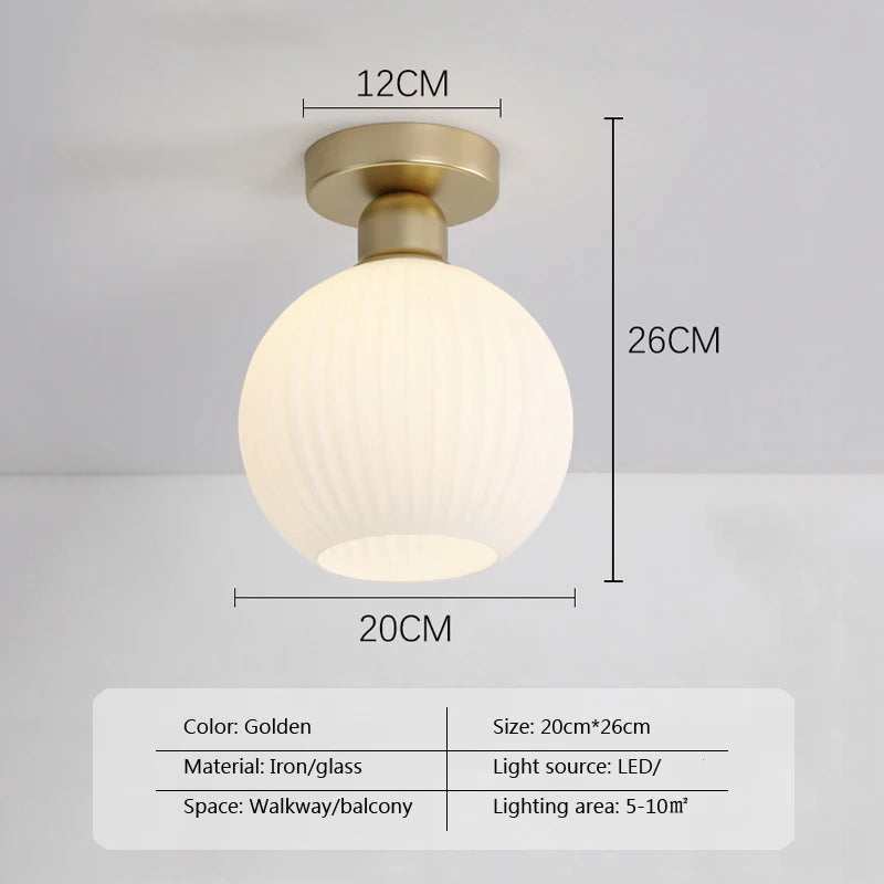 plafonnier nordique en verre simple luxe américain - vue 9 sur 14
