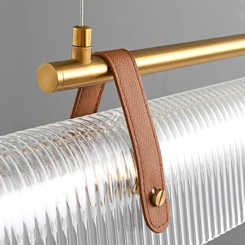 lustre en acrylique avec ceinture led pour éclairage moderne - vue 4 sur 11